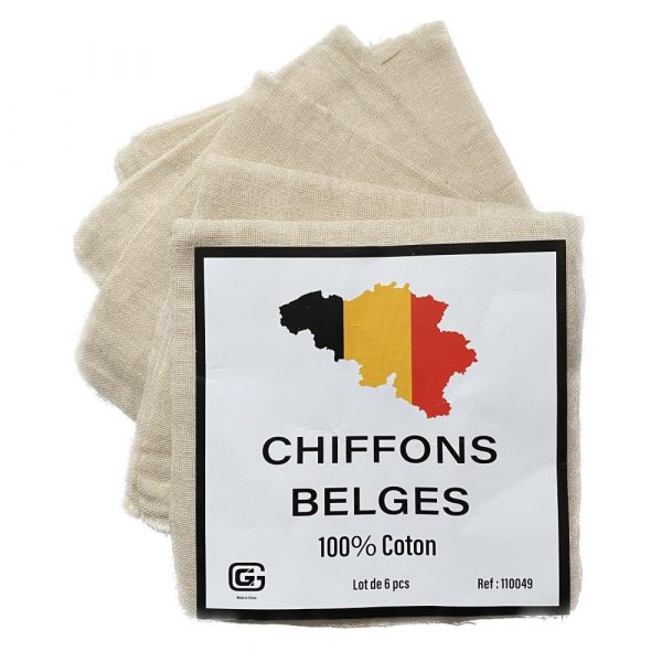 6 Chiffons Belges 100% Coton