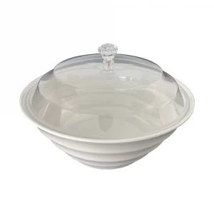 Grand Saladier Blanc Diamant avec Couvercle