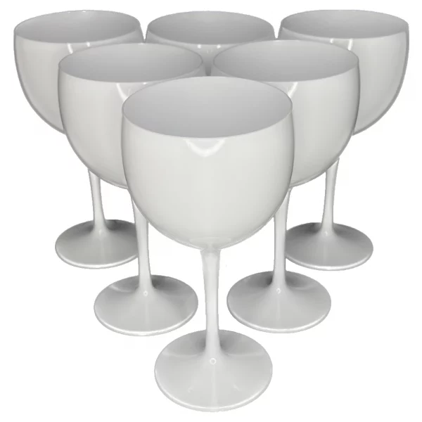 Verre à Pied en Mélamine Blanc – Image 2