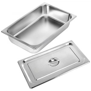 Bac Gastronorme avec Couvercle GN 1/2 Inox-Profondeur 10cm