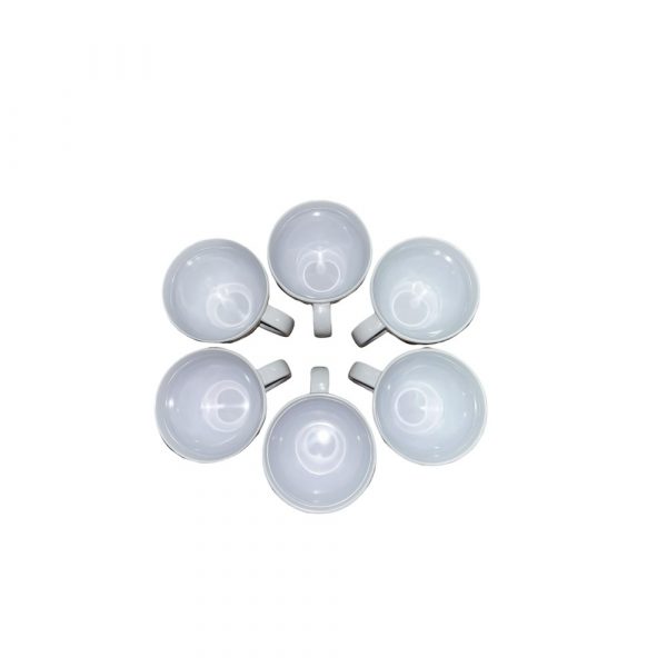 6 Tasses Blanche en Mélamine – Image 2