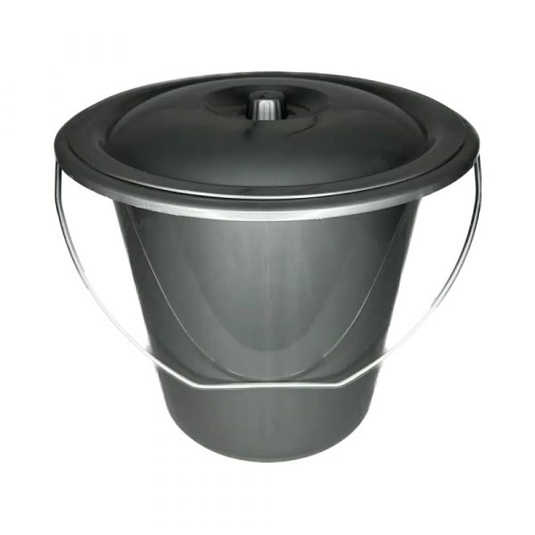 Pot de Chambre Gris a Couvercle.