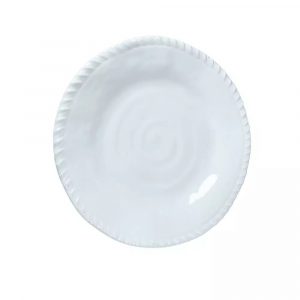 6 Assiettes Plate Bord Corde Blanche
