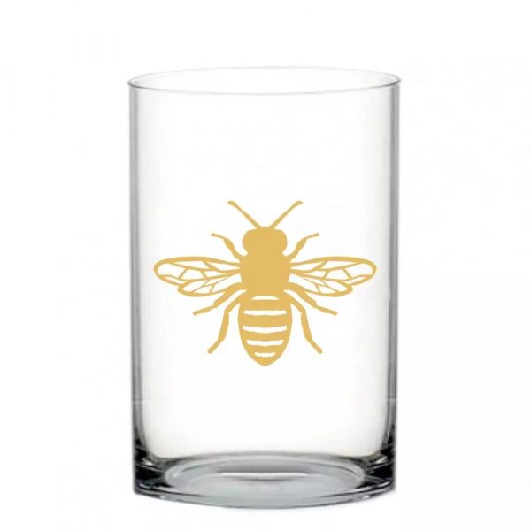 Vasse Abeille Transparent en Verre 10X10x22cm.